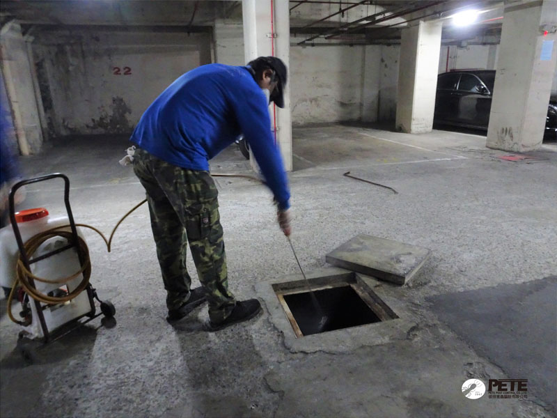 內湖社區大樓地下室汙水池殘餘消毒